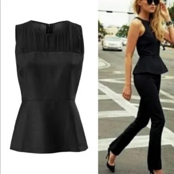 Cabi Bustier Peplum Top, Black Snake-skin texture, size 4 - Picture 7 of 7